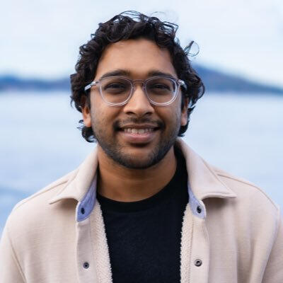 A portrait of Sai Kambampati - he's currently a software engineer at Humane working on the device platform and experiences - he's a 3x WWDC Scholar and has also interned at Apple and Disney.