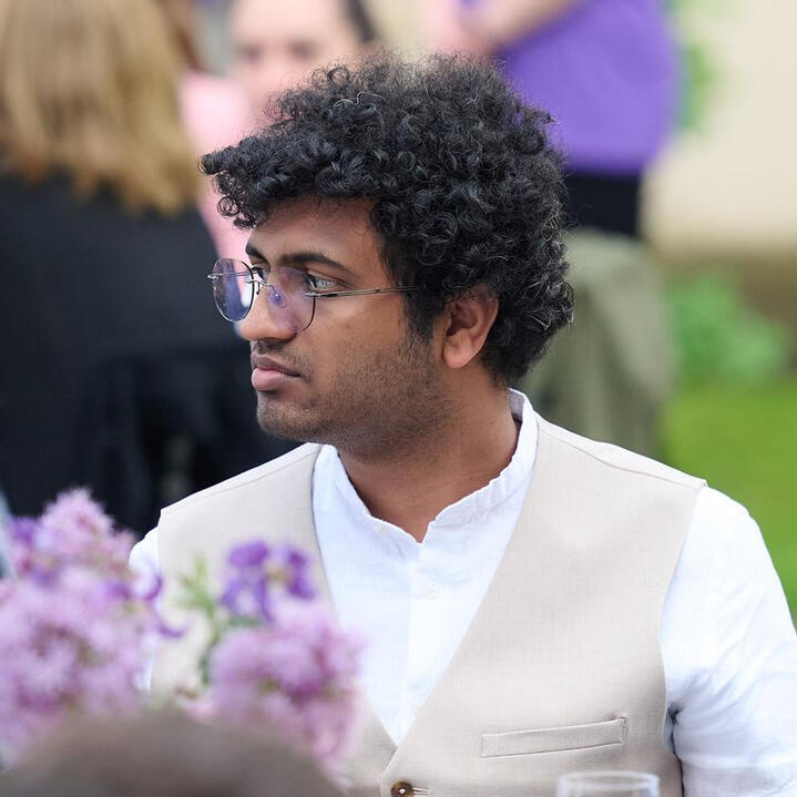A portrait of Ajey Pai Karkala - he's currently doing a PhD in computer science at the university of Amsterdam. He designs reliable AI algorithms to understand women’s cancers better.